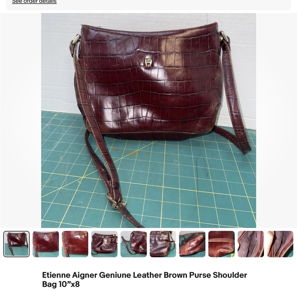 Etienne Aigner Burgundy Leather Shoulder Bag